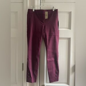 NWT LOFT Marisa Skinny Burgundy Pants - 2 Petite